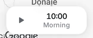 The time control at the bottom left of the map: 10:00, Morning, and the play button